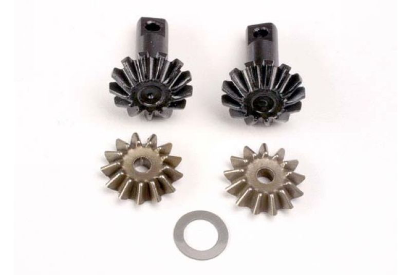Diff gear set: 13-T output gear shafts (2)/ 13-T spider gears (2)/ spider shaft (1)/ 6x10x0.5mm PTFE
