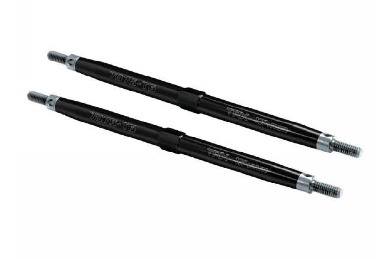 Toe links, Maxx (Tubes black-anodized, 7075-T6 aluminum, stronger than titanium) (124mm, rear) (2)/